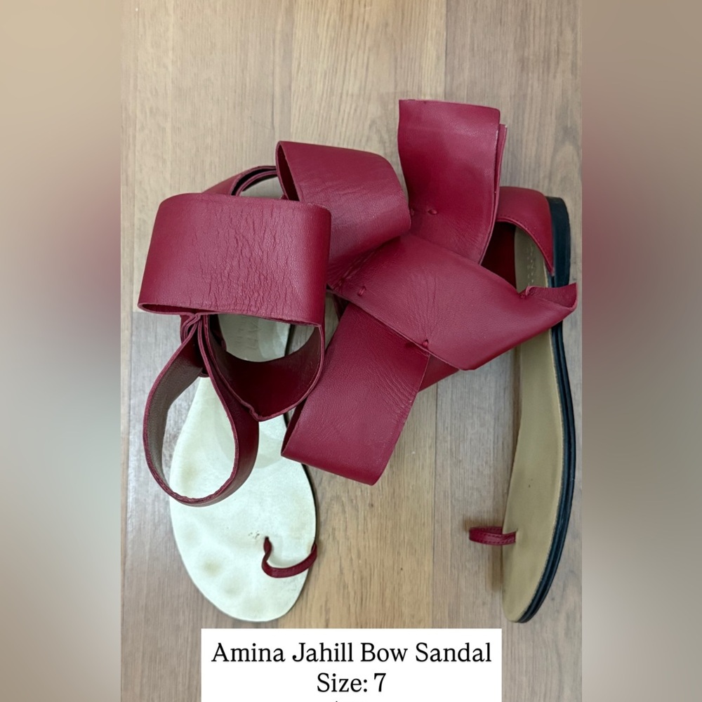 Aminah Abdul Jillil Red Bow Sandals